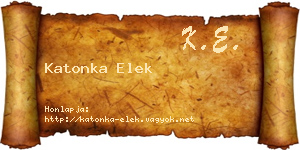 Katonka Elek névjegykártya